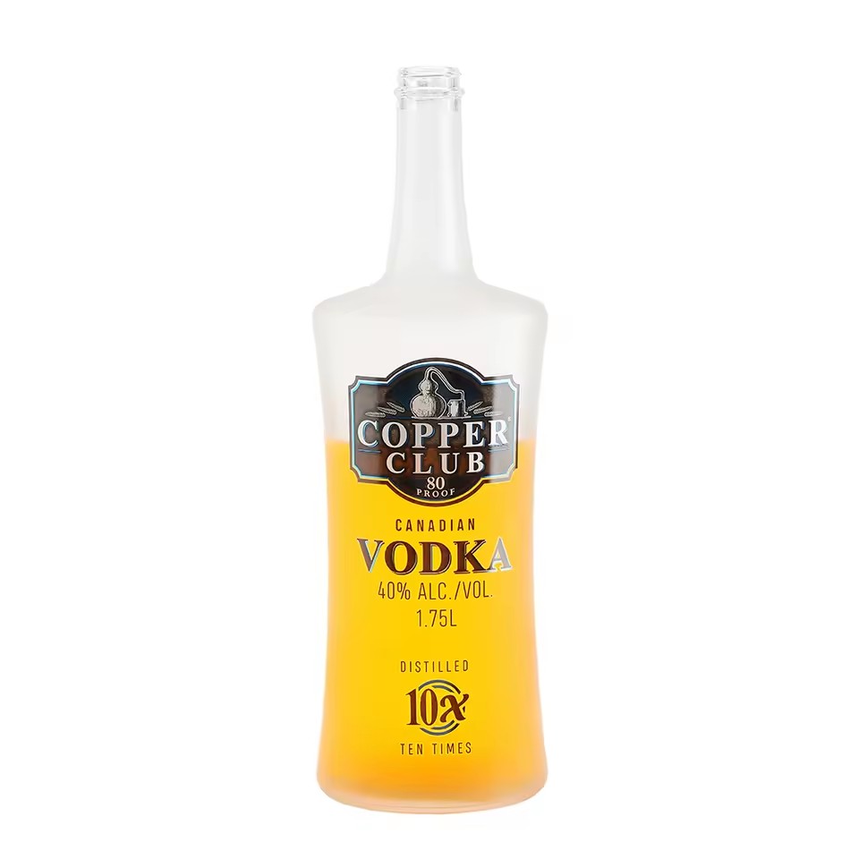 Frost Finish Flint Glass Custom Logo 500ml Vodka Bottle with Screw Cap for Packaging and Screen Printing