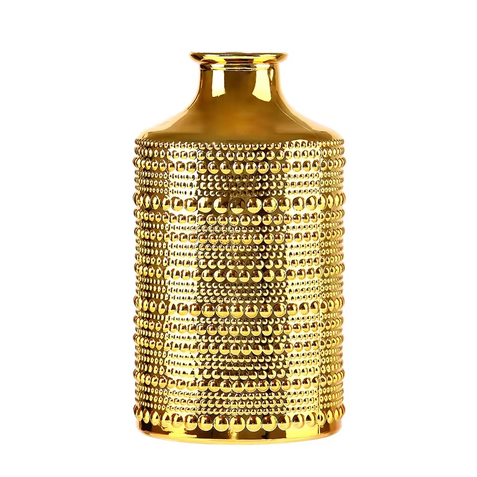 Empire Royal Golden Sculpted Round Empty With Cork Customized Bulk Order 500ml 750ml Luxury Glass Liquor Bottle