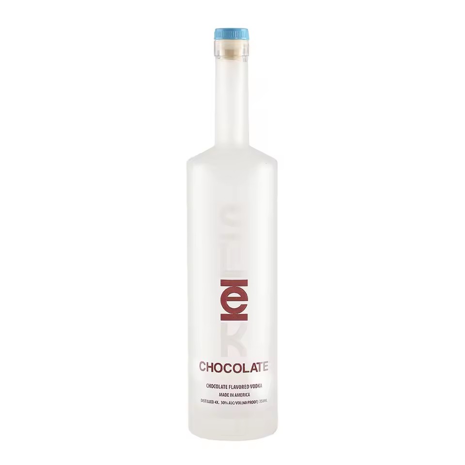 Minimalist Scandinavian Fashion Empty Frosted Transparent 500ml 750ml Glass Vodka Bottle With Cork Cap