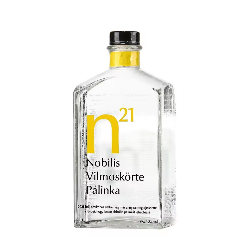 Customized Recyclable Clear Glass Liquor Bottle Custom Print logo Empty Rum Whisky Spirit Bottle for Tequila