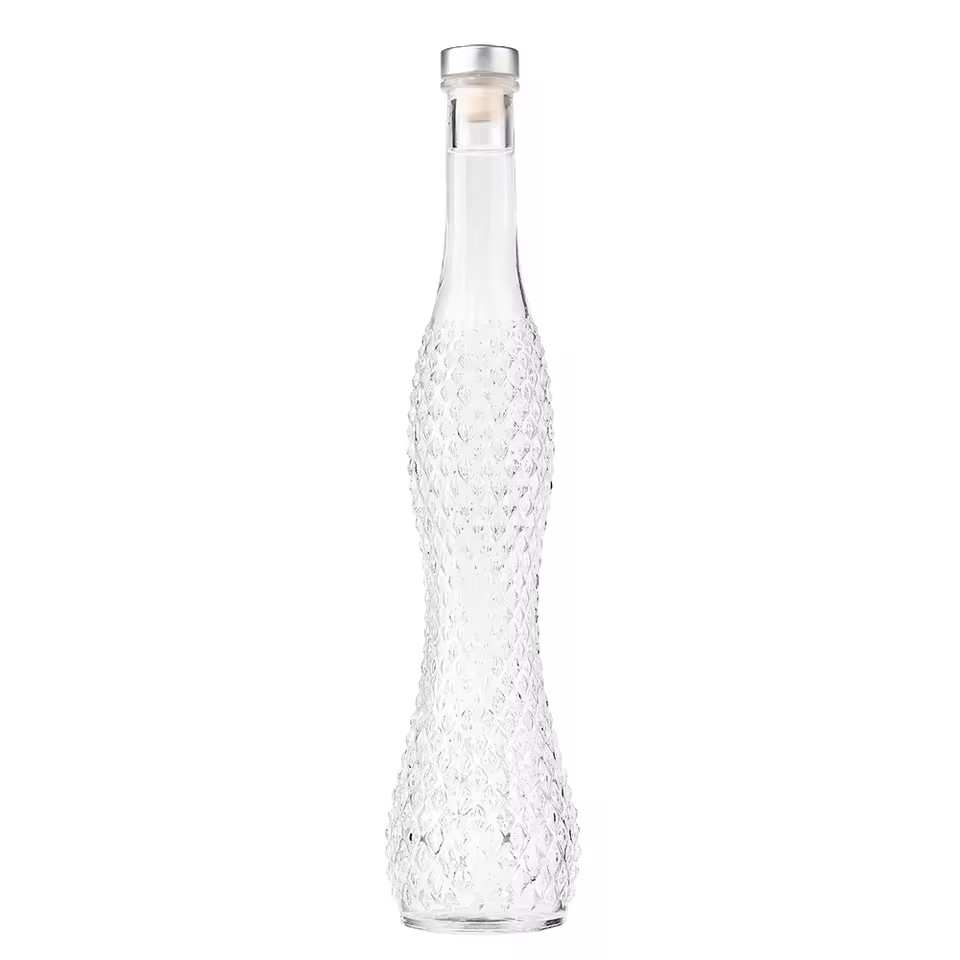 The Dancer Silhouette Premium Elegant Slim Studded Transparent Empty 500ml 750ml Gin Whisky Rum Glass Liquor Bottle