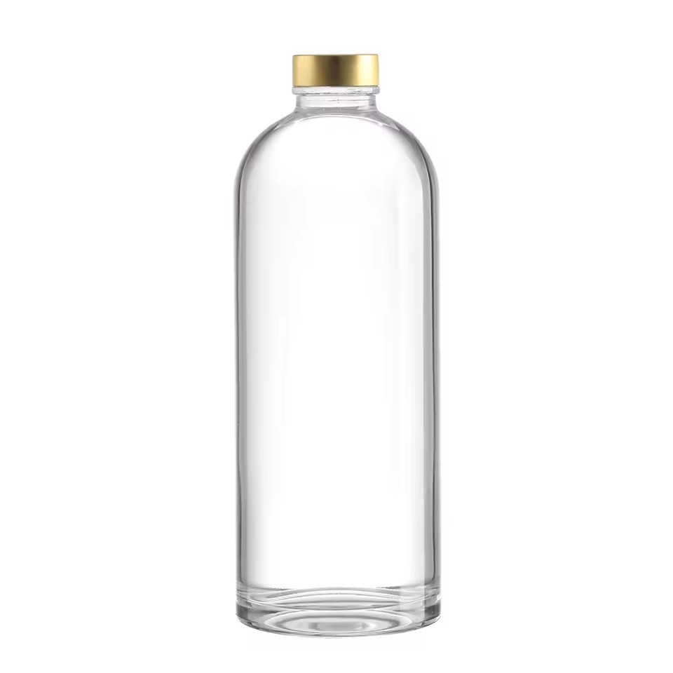 Customized LOGO Printing Packaging Clear Transparent Empty 500ml 750ml Gin Whisky Rum Glass Liquor Bottle