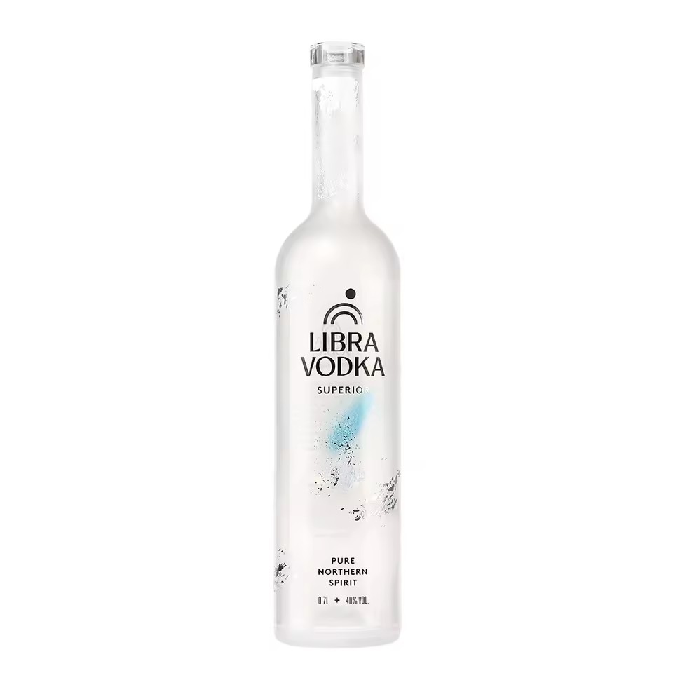 Wholesale Custom 750ml Frosted Silk Screen Printing Round Whisky Rum Liquor Glass Bottles for Spirits
