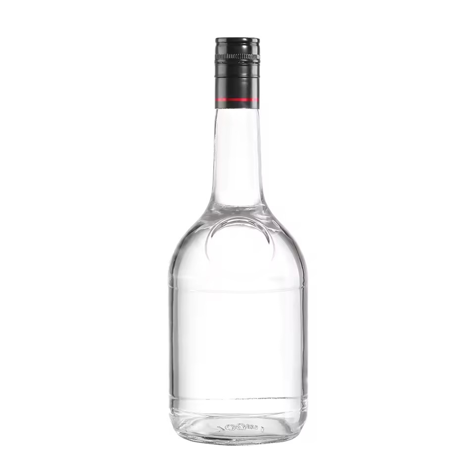 Customized Label 500ml Wholesale Price High Neck Round Thickness Bottom Glass Liquor Alcohol Bottle for Whisky Gin Vodka