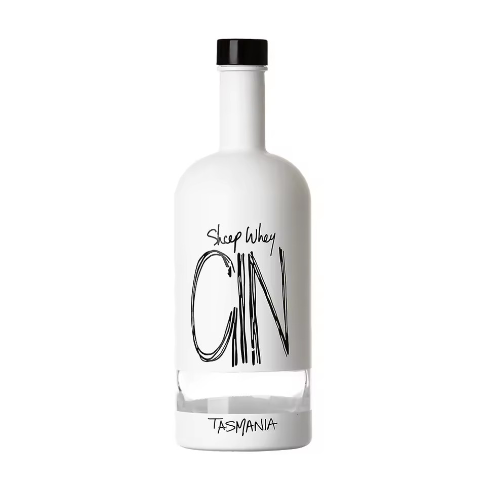 Premium Customizable LOGO White Silk Printing Bottle With Window 500ml/750ml Screw Cap Empty Glass Gin Bottle