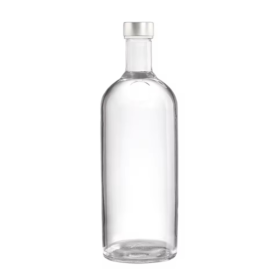 Wholesale Customized LOGO Premium Finland Transparent Empty 500ml 750ml Gin Vodka Rum Glass Spirits Bottle