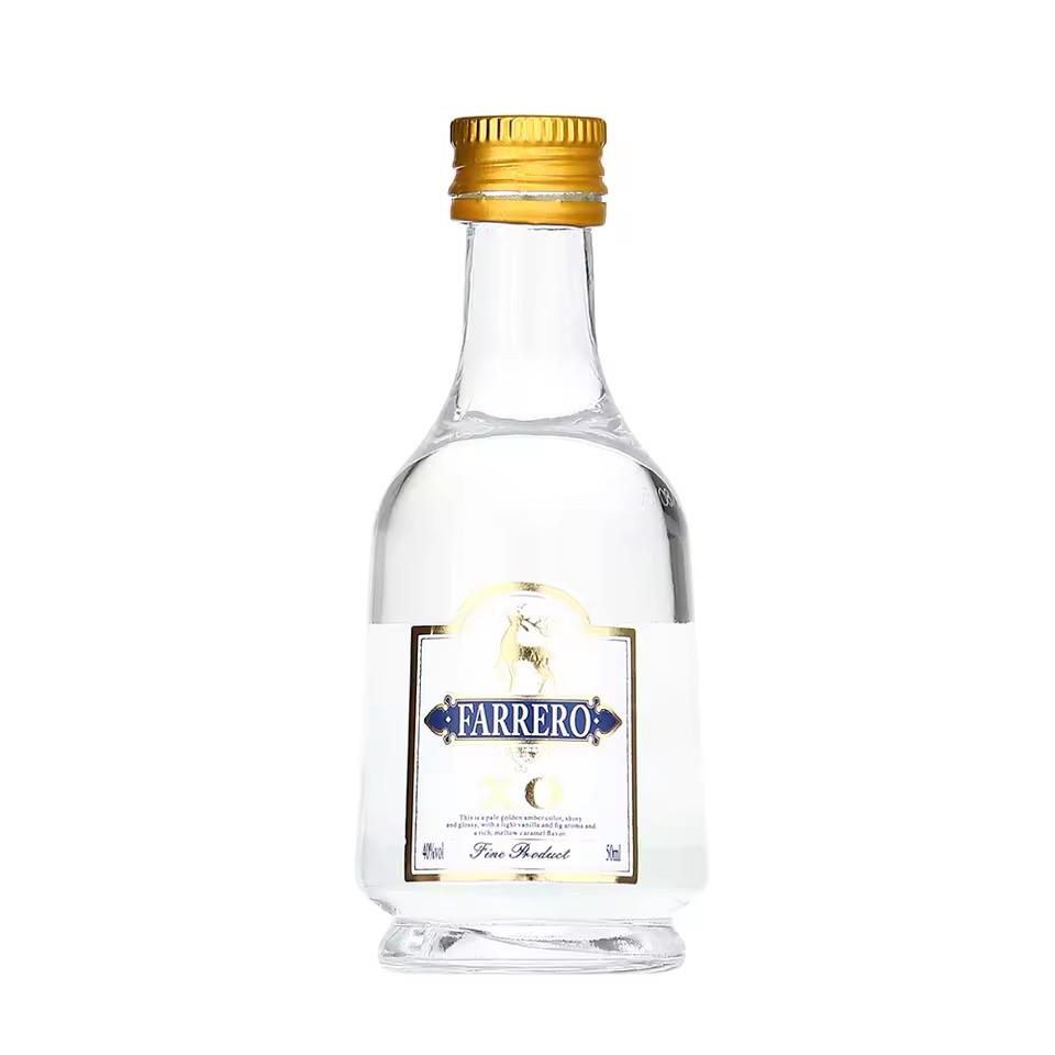 Wholesale Popular Round 50ml Wine Vodka Brandy Glass Bottle 100ml 150ml Custom Logo Glass Bottle With Screw Cap