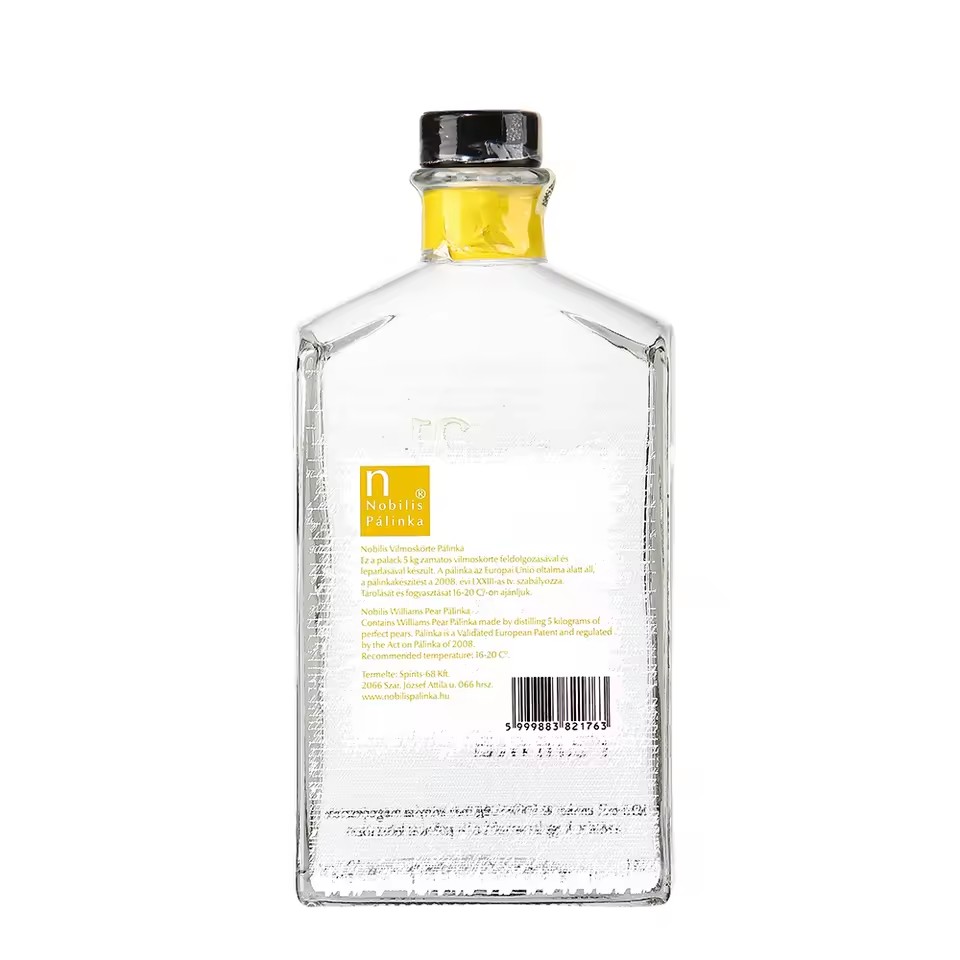 Wholesale Minimalism Portable Empty Clear Transparent 330ml 500ml 750ml Glass Liquor Bottle for Whiskey Gin Vodka