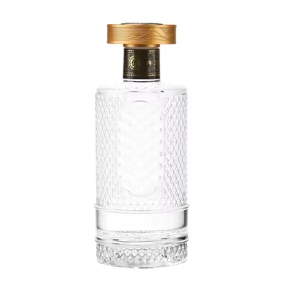 Premium Custom Empty Clear Bottle Bespoke Best Quality 700ml 750ml Rum Whisky Vodka Gin Spirits Liquor Wine Glass Bottle