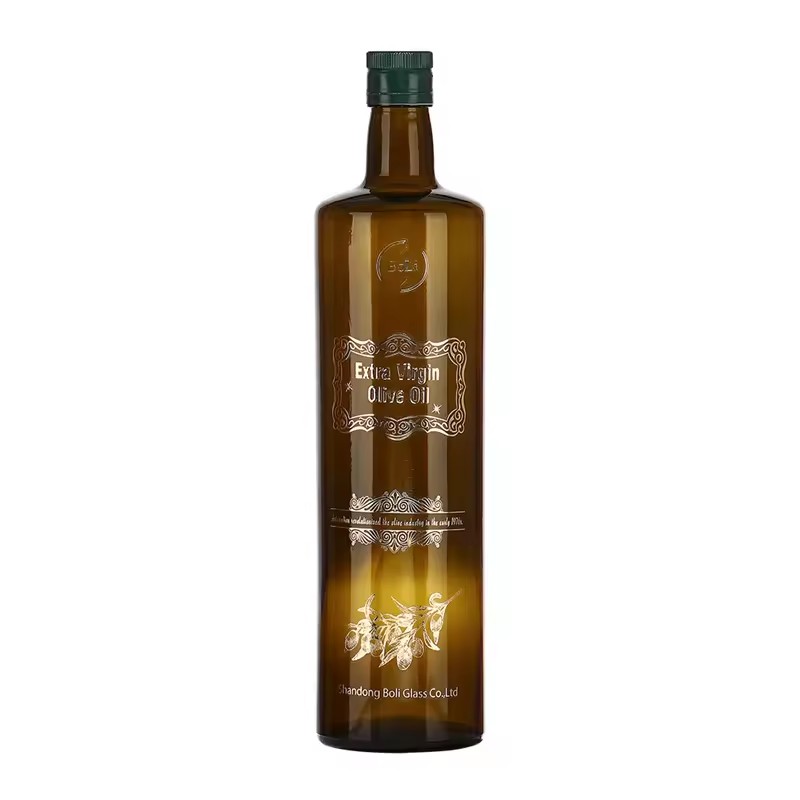 Translucent 700ml Capacity Amber Round Sharp Super Crystal White Food Grade Olive Oil Glass Bottles with Competitive Prices