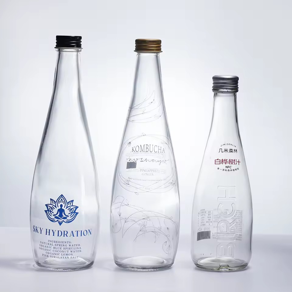 Empty Custom Glass Bottle for Mineral Water Tea Coffee & Tequila with Hot Stamping Rubber Stopper Custom Color Logo-Best-Selling