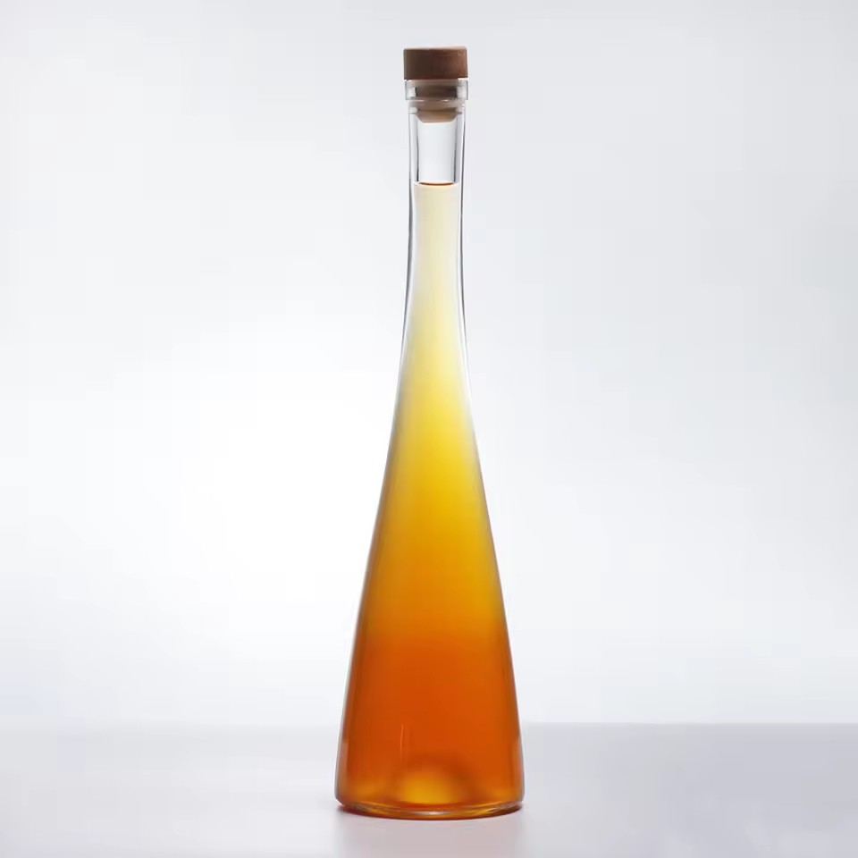 Elegant 500ml Ultra-Thin Transparent Glass with 50cl Polymer Rubber Stopper Cork for Tequila Fruit Sparkling for Champagne