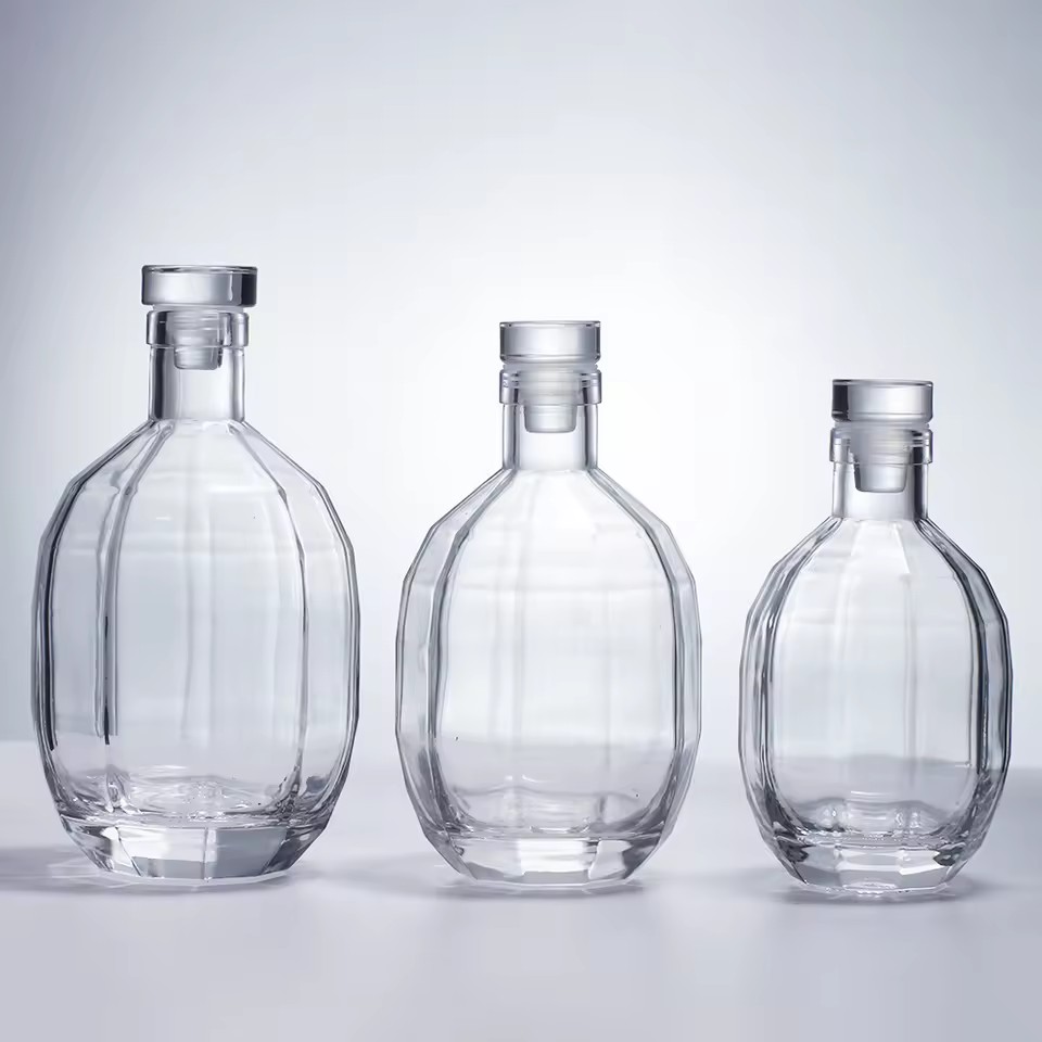 250ml 380ml 500ml Round Spherical Crystal Drinking Glass Bottle Whiskey Bottle Shaker