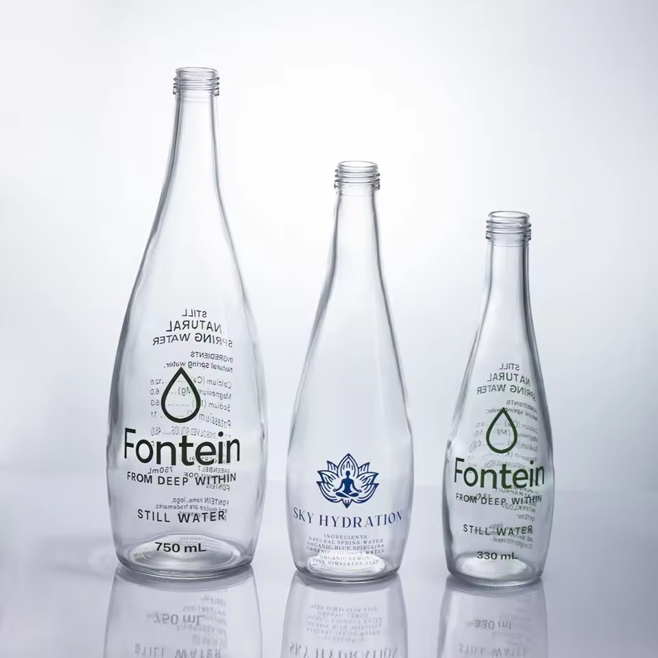 High Quality Classic Long-Necked Recycled Glass Spirit Liquor Bottles 330ml 500ml 750ml for Whiskey Bourbon Gin Tequila