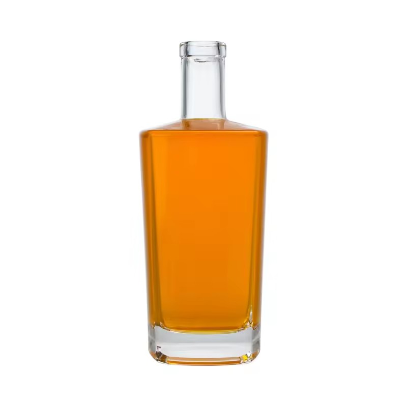 Super Flint Glass 500ml Whisky Glass Bottle Square Design Vodka Glass Bottle with T- Top