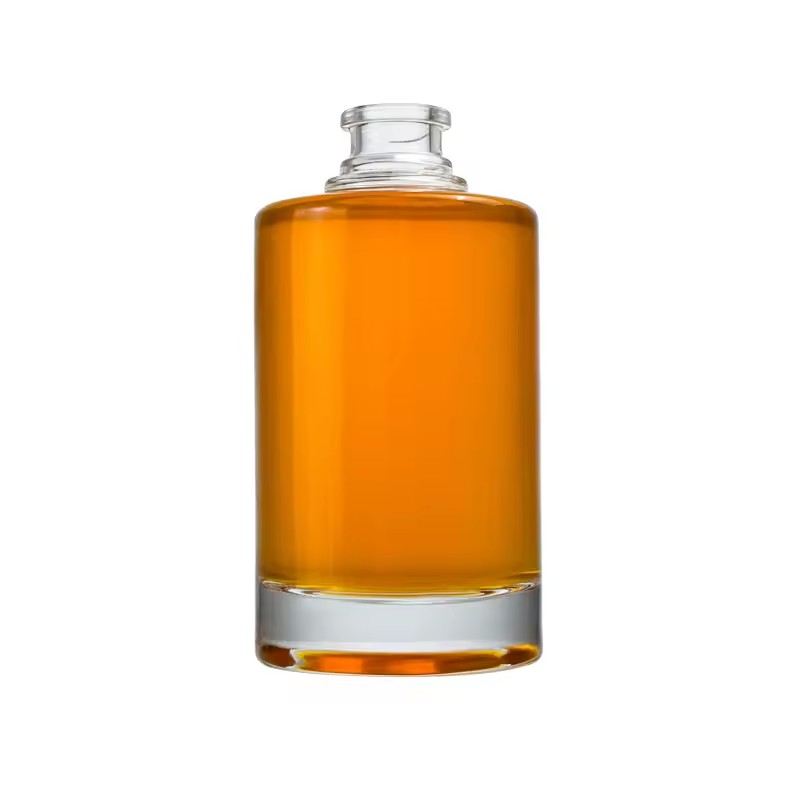 Wholesale Round Flint Glass Liquor Bottle 500ml Glass Bottle for Liquor