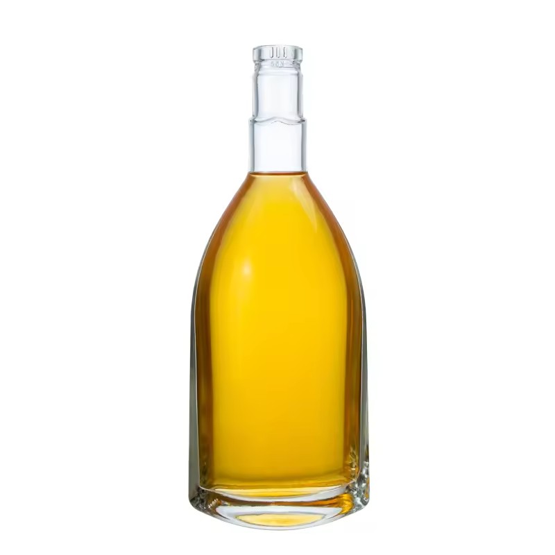 Wholesale Custom 700ml Irregular Shape Liquor Bottle for Vodka Gin Spirit Empty Glass Bottle