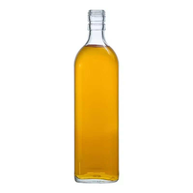 Wholesale Square Empty 0.75L Whiskey Glass Bottle for Tequila 750ml Vodka Bottles