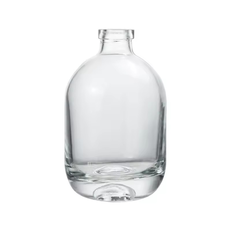 500ml Round Fat Bucket Short Gourd Vodka Whiskey Tequila Glass Bottles