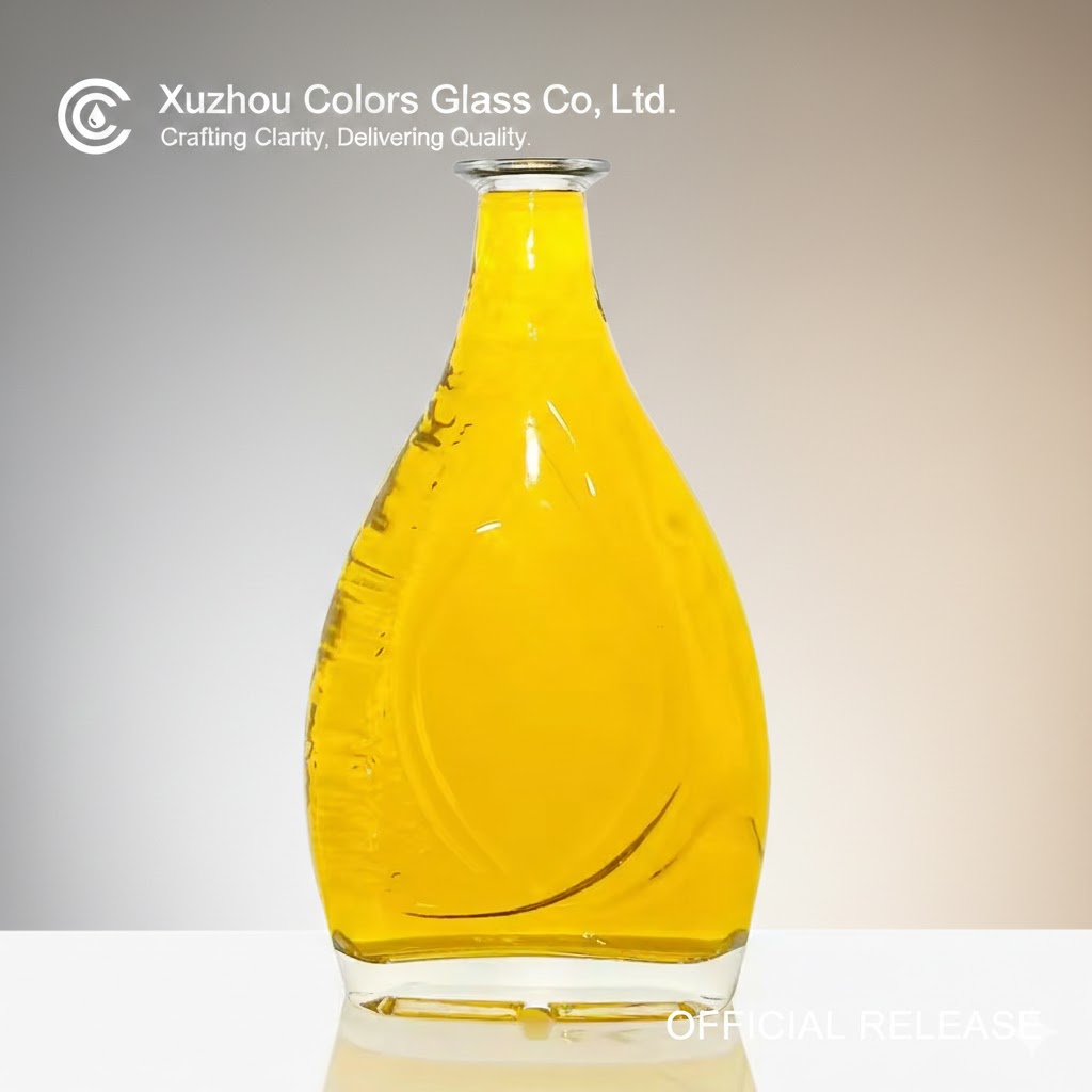 700ml Unique Shape Glass Beverage Bottles with Cork finish