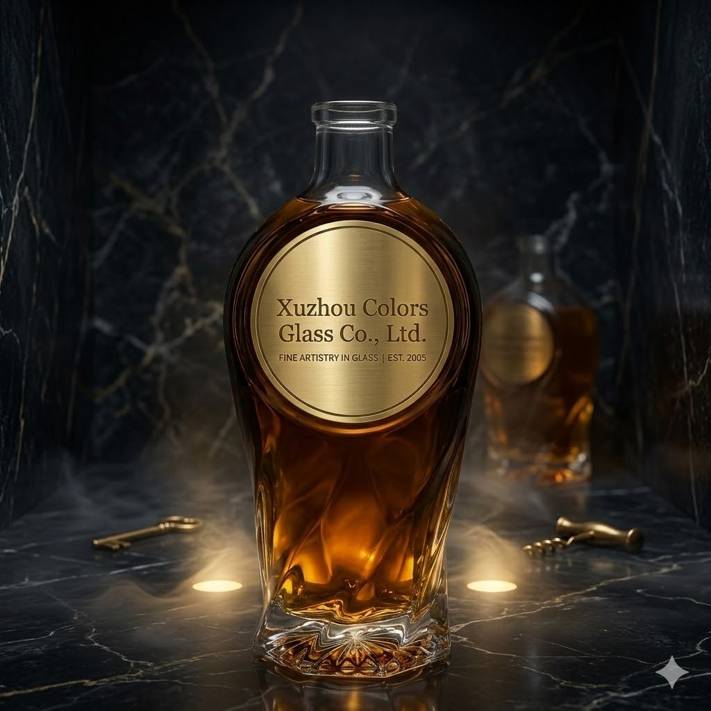 Bulk 1000ml High Flint Glass Spirit Bottles with Cork Closure