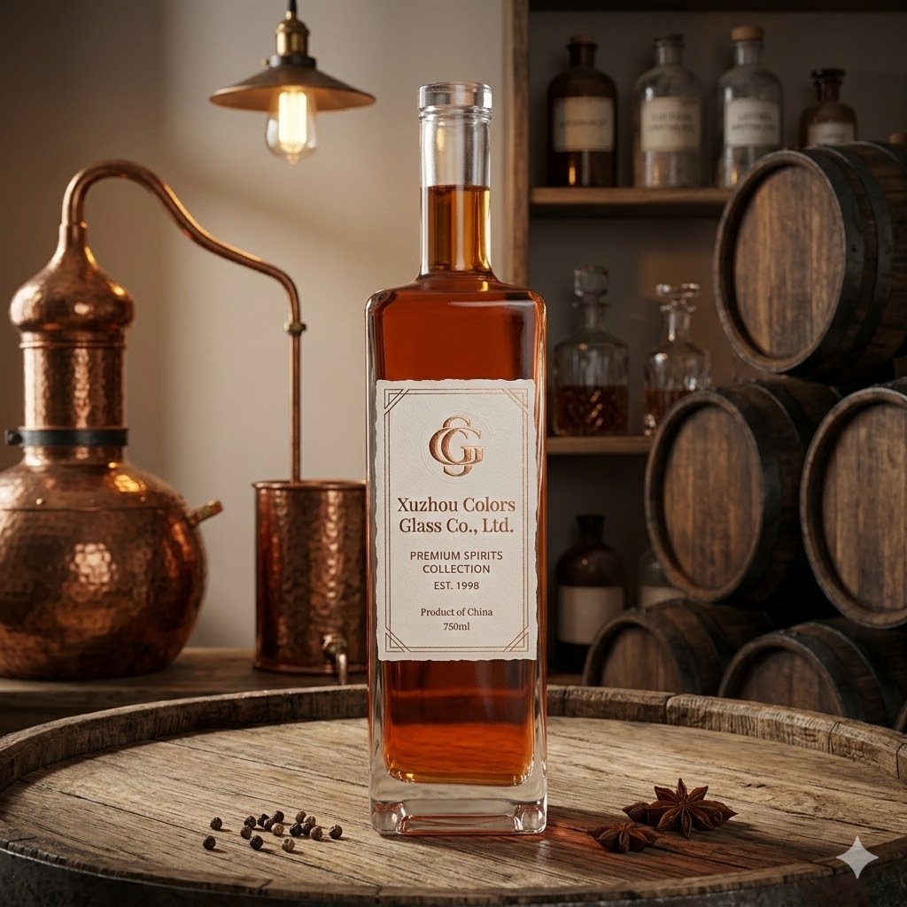 750ml Square Glass Bottle for Whisky, Vodka and Liquor