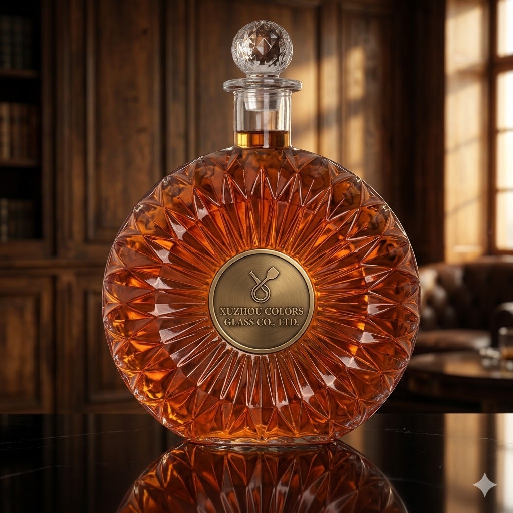 Custom 700ml / 500ml Extra Flint Glass Bottle with Cork Cap