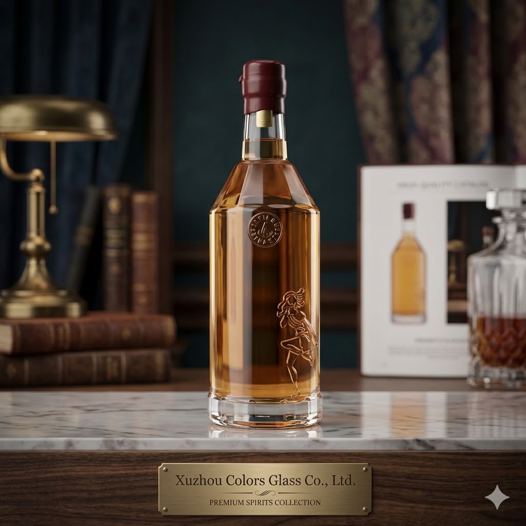 Wholesale 500ml Round Super Flint Glass Spirit Bottles