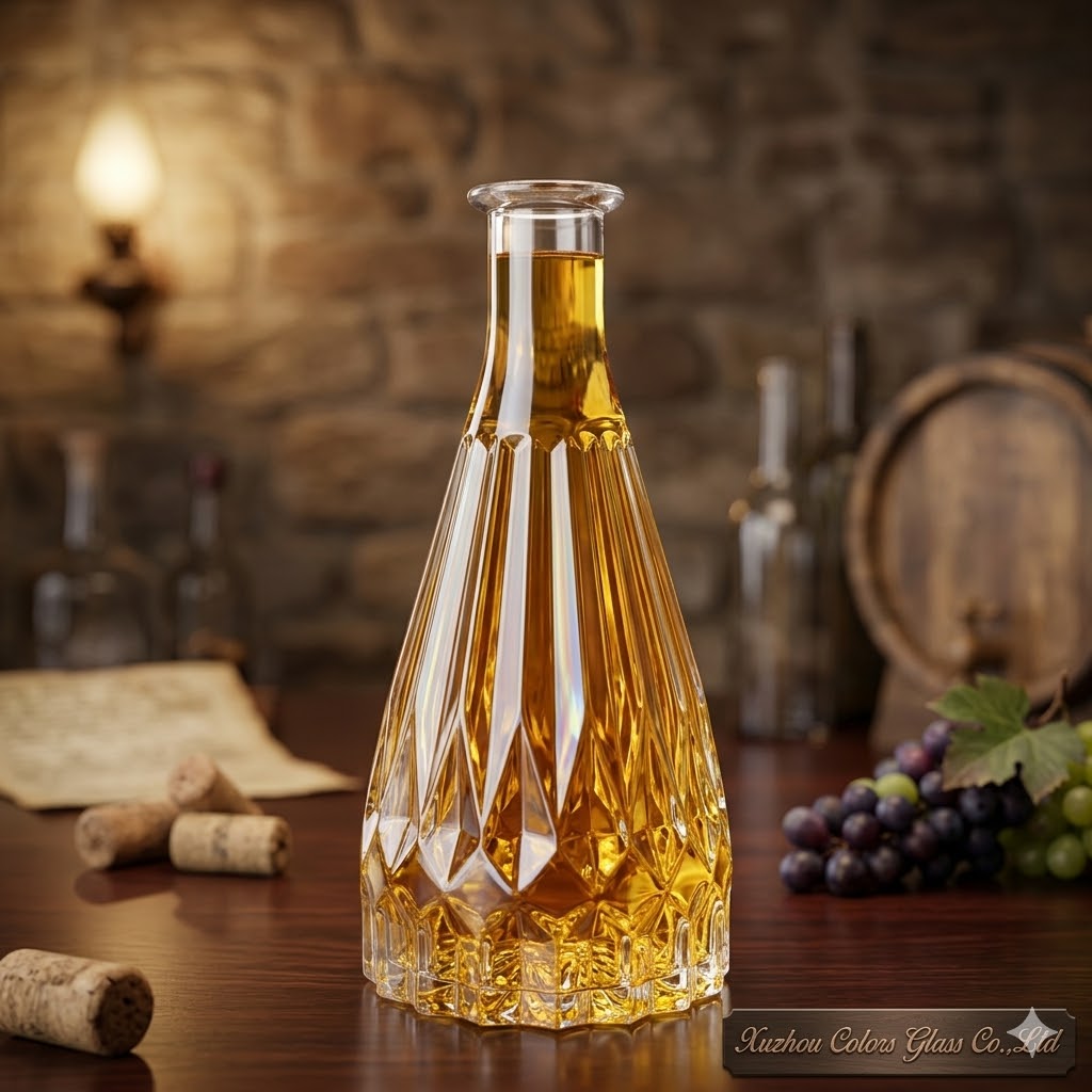 700ml Glass Liquor Bottle with Cork and Screw Cap