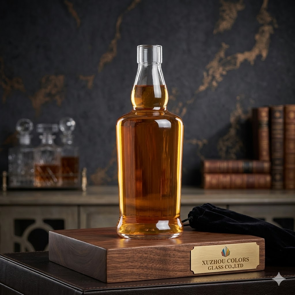 700ml Unique Shape Glass Liquor Bottle with Tamper Evident Cap