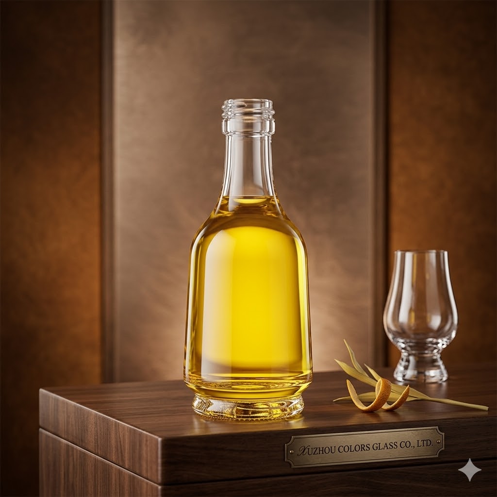 Custom 500ml Super Flint Glass Liquor Bottle with Hot Stamping