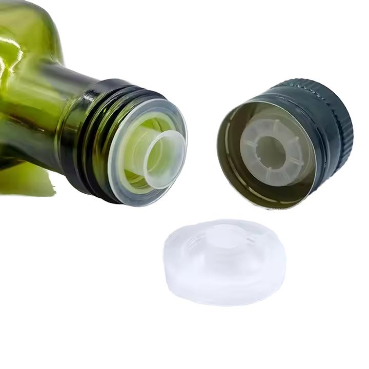 Universal Size 31.5x24mm Aluminium Plastic Non-Spill Bottle Screw Cap with Pourer Insert