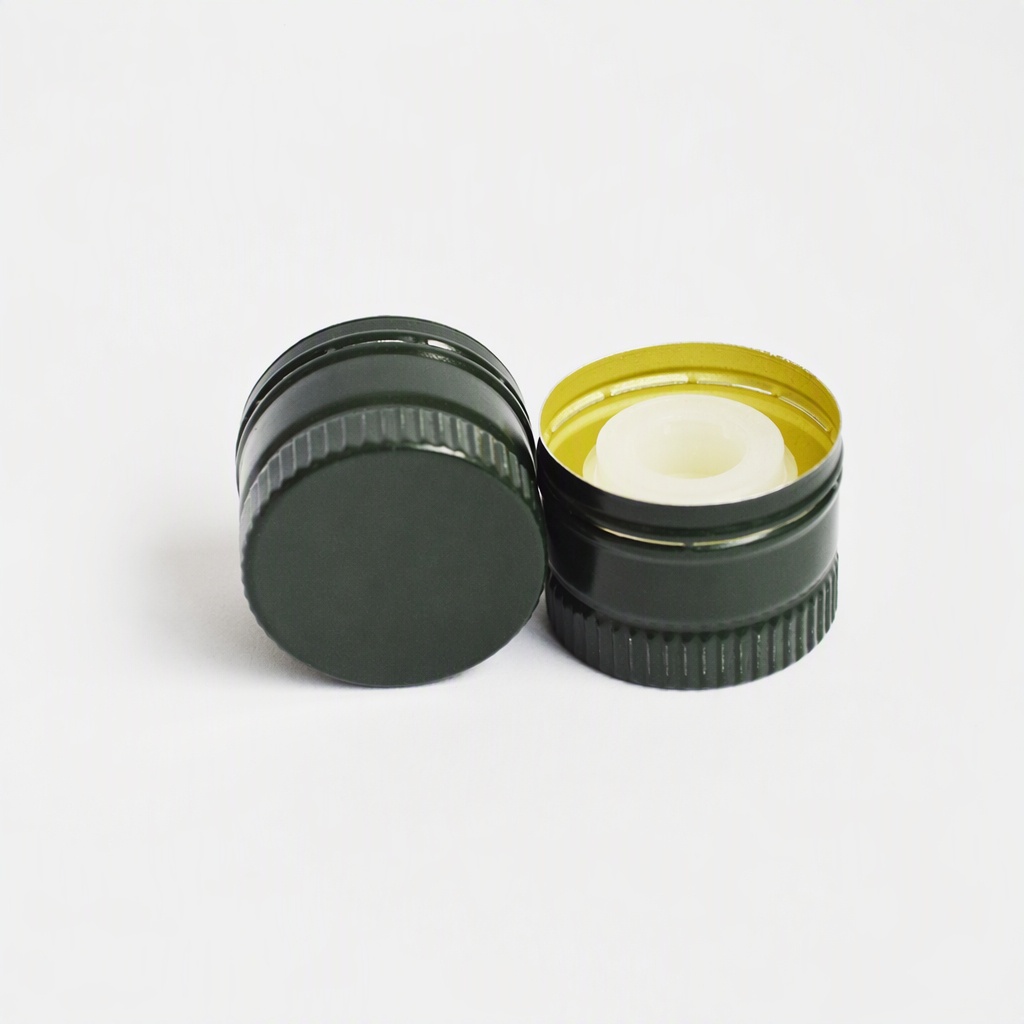 31.5mm Tamper-Proof Aluminum Cap with Inner Oil Stopper Pourer for Glass Bottle