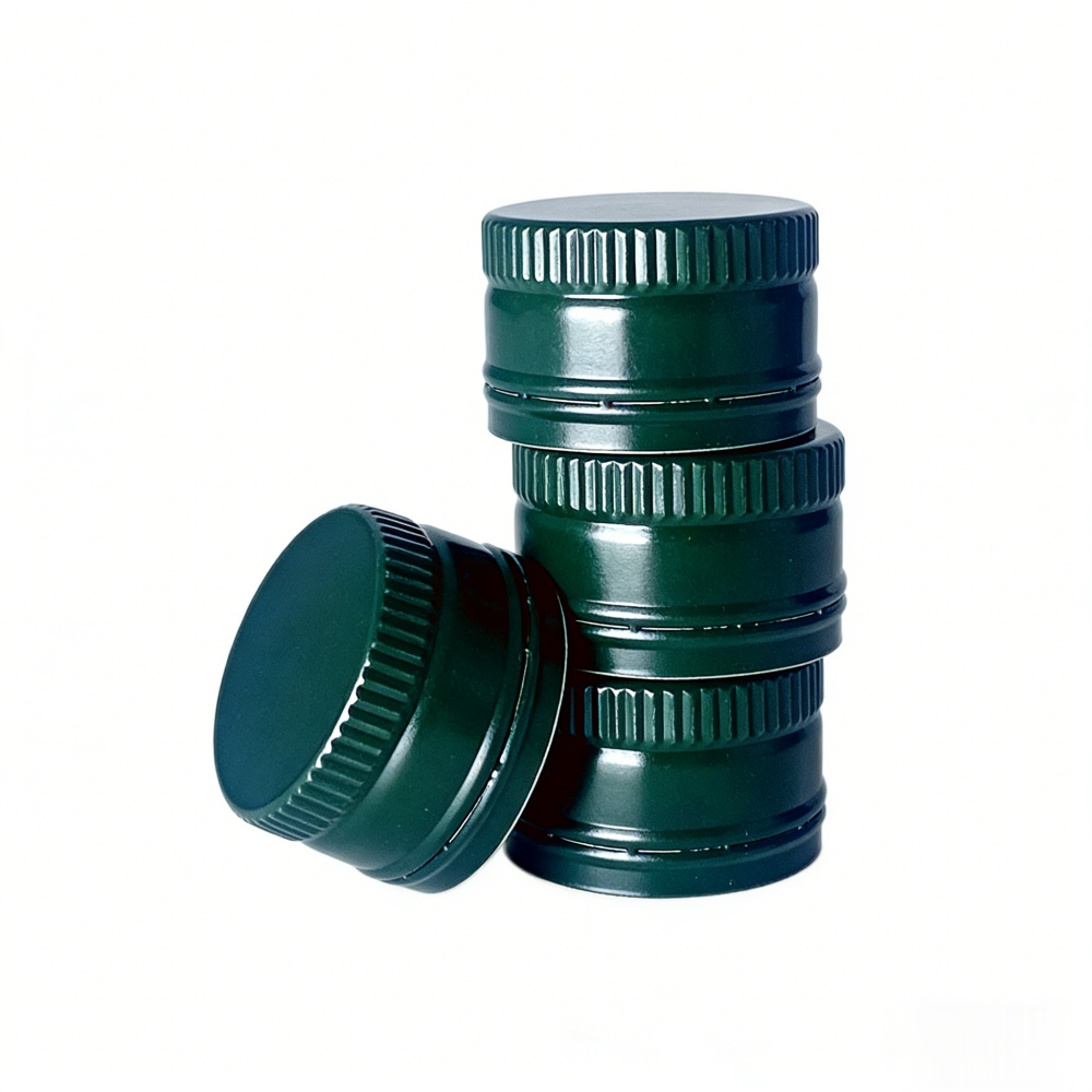 Aluminum ROPP Screw Caps for Olive Oil and Spirits Glass Bottles