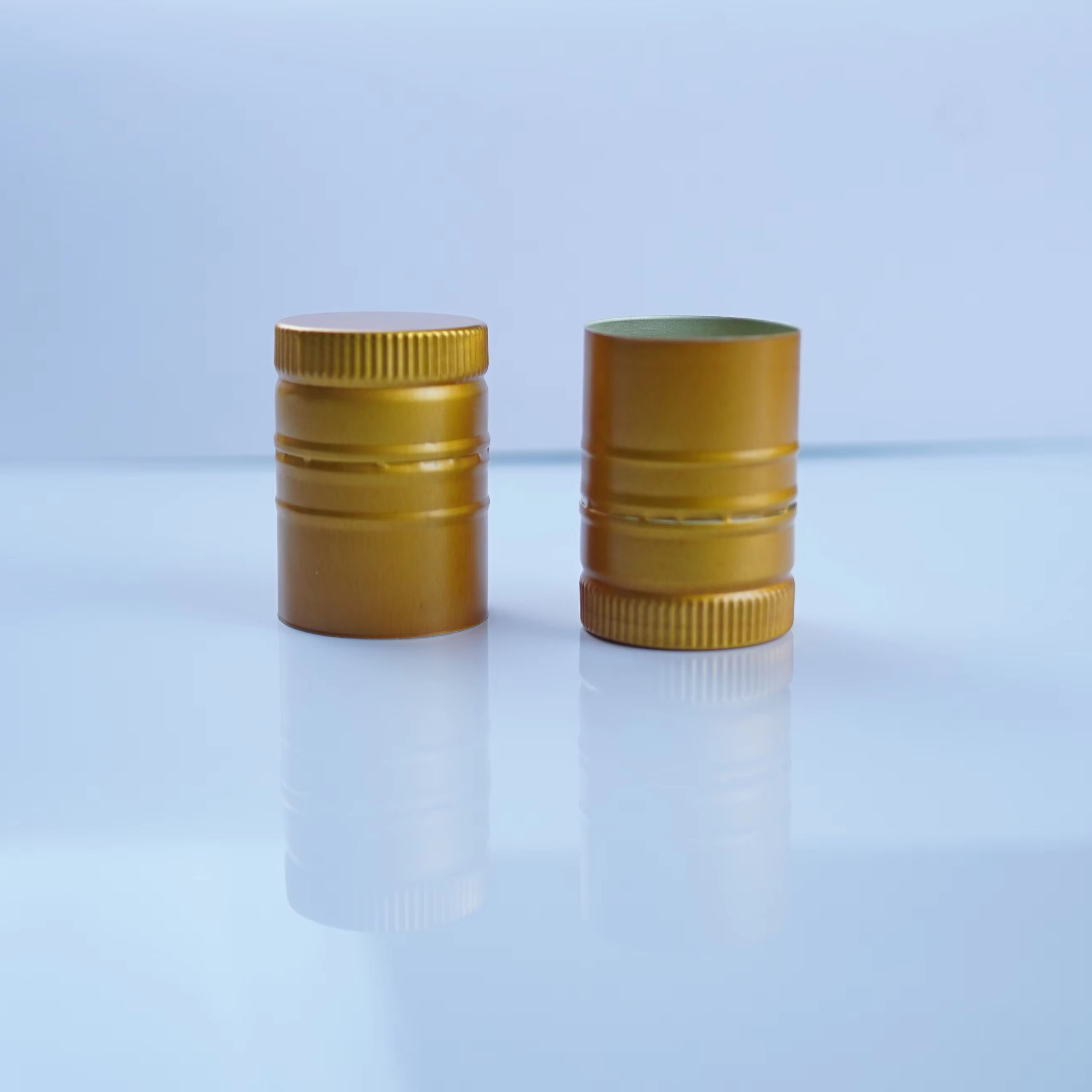 31.5x44mm Aluminum ROPP Cap with Plastic Pourer for Olive Oil Glass Bottles