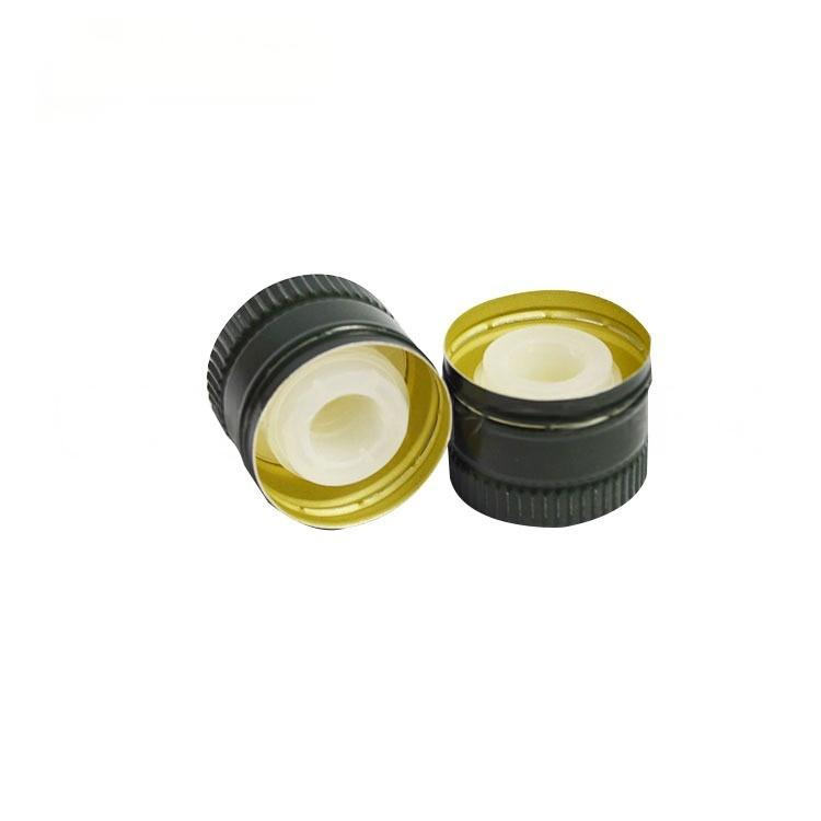 Wholesale Green 28mm Aluminium Cap Tamper-Evident Screw Closure with Plug for Glass Bottles