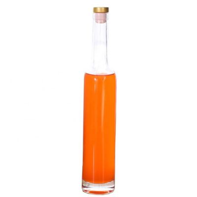 Empty Clear Round 500ml Glass Wine Bottle with Cork Cap 