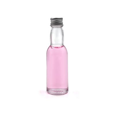 Round Mini Liquor Bottles 40ml Clear mini empty alcohol shot bottles with caps