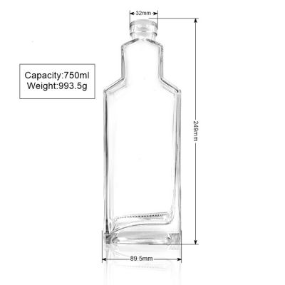 wholesale 750ml wine spirit vodka bottle empty liquor bottles sale 