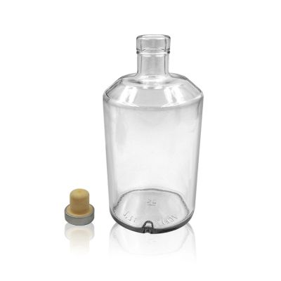  Empty fancy 70cl gin bottles glass with cork stopper 