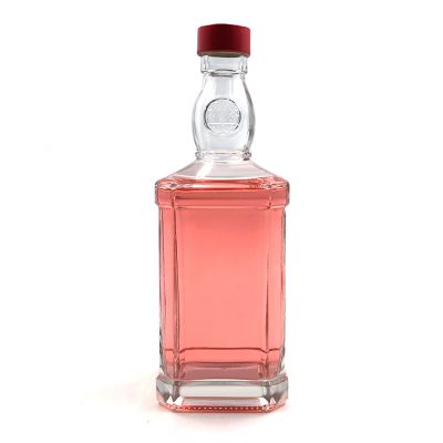  Customized 500ml square vodka spirit glass bottle 