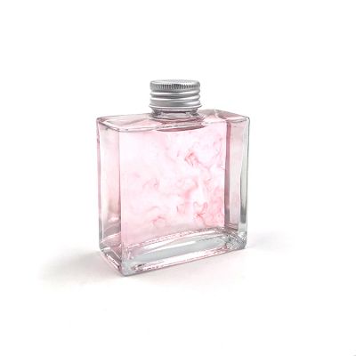 Multiple uses diffuser bottle drink bottle 200ml square glass liquor bottle with screw lid