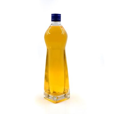 Wholesale factory price unique clear square bottom bottle glass 750ml for liquor