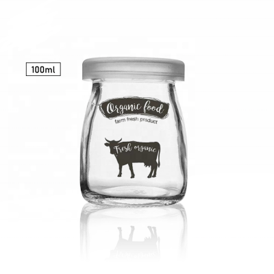 Transparent 100ml yogurt glass jam pudding jar for milkshake mousse cup