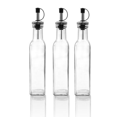 8oz square shape glass olive oil sprayer dispenser bottle with pourers 