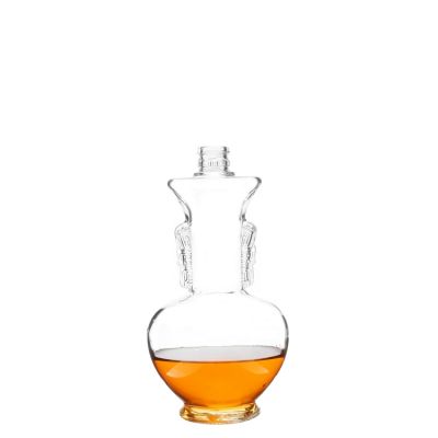 Custom Unique Shape Empty Tall Liquor Bottle Glass 