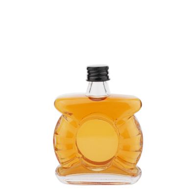 Clear glass empty mini glass liquor bottle small glass bottle 70ml 