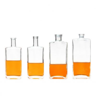 Manufacturer Wholesale Clear Square wine glass bottle liquor bottle 