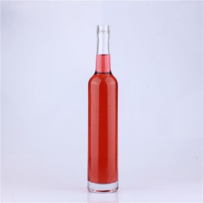 Empty Clear Round 500ml Glass Wine Bottle with Cork Cap 