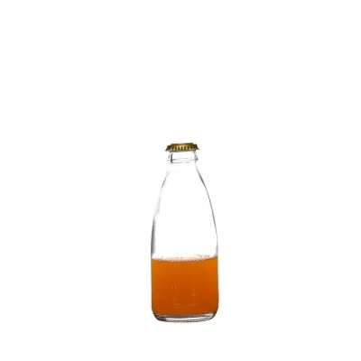 250ml Crown cap Customizable hot sale clear Beverage Glass Bottle 